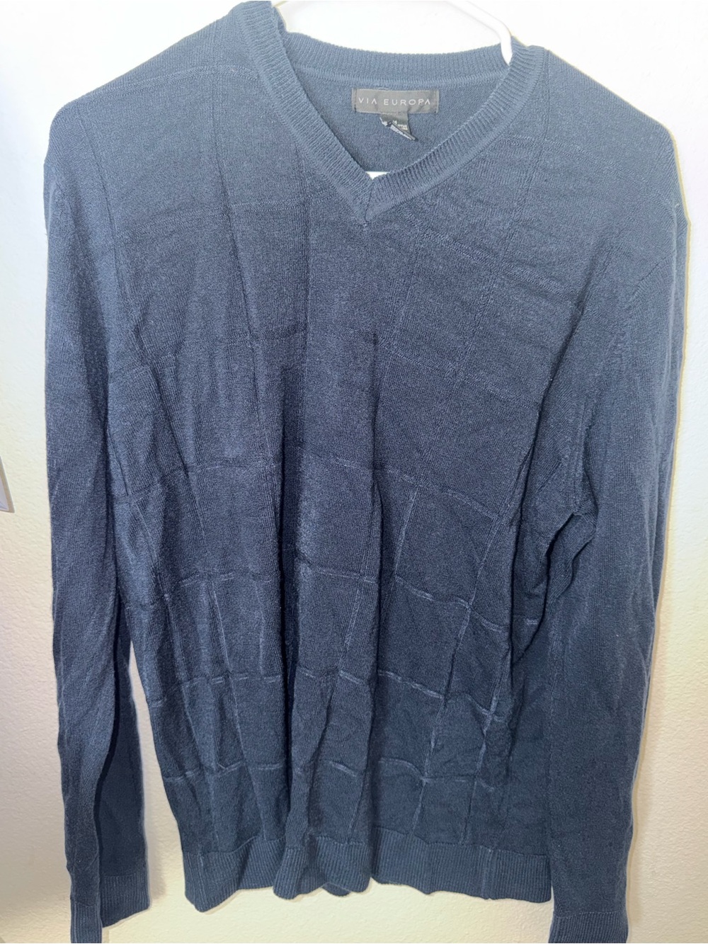 Men’s Dark Blue V-Neck Sweater